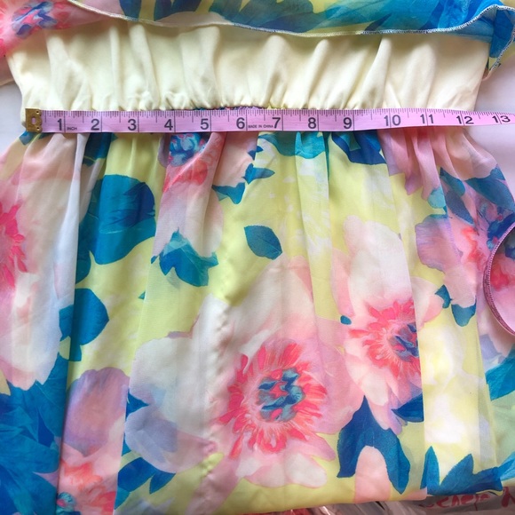 Charlotte Russe Floral Neon Dress Size Medium - Picture 6 of 8